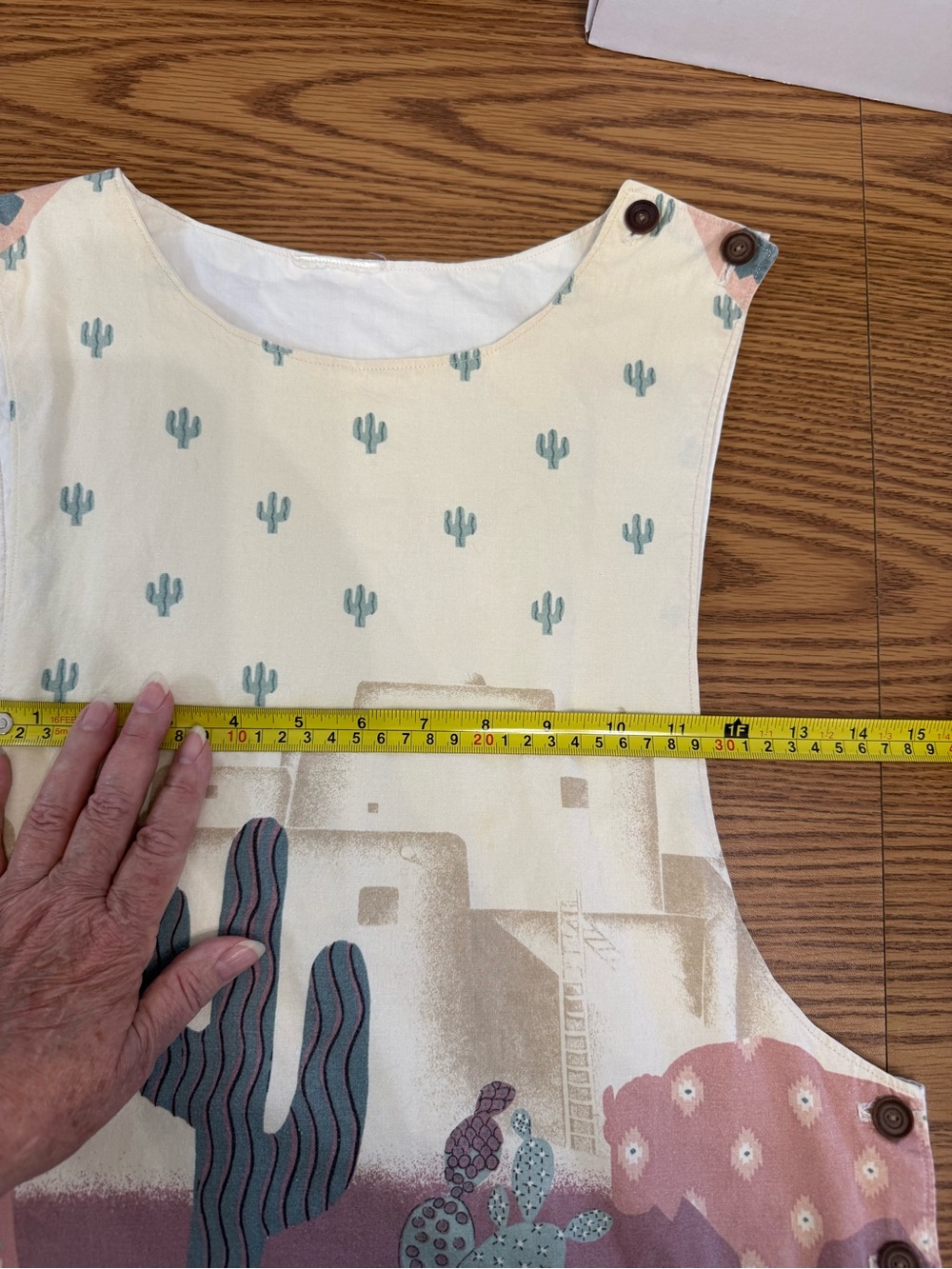 VTG Southwest-Style Pinafore/Jumper MIDI Dress, Retro 1990’s. Sleeveless. - Picture 9 of 16
